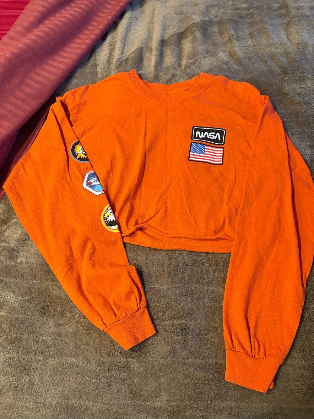 NASA  Orange Crewneck Tee - Iconic Logo croptop